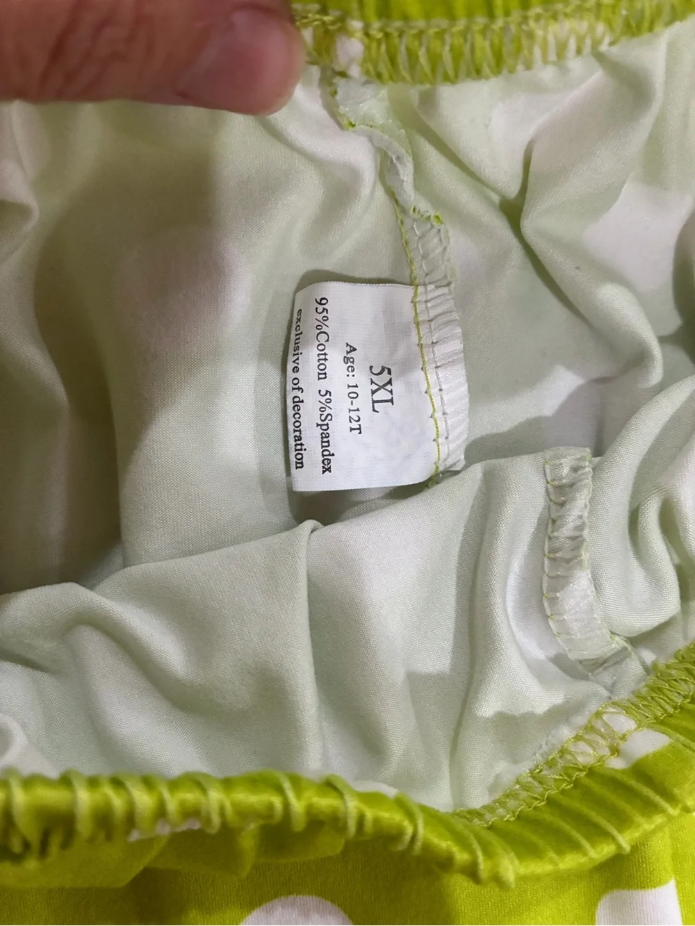 Kids Lime Green Polka Dot Pajama Set - Brand Unspecified